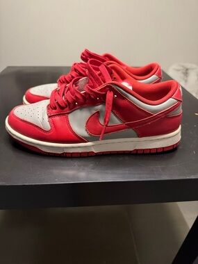 Nike Red and Gray Dunk Sneakers